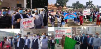 क़िले से गाँधी समाधि तक जन जागरूकता रैली को डीएम ने हरी झंडी दिखाकर किया रवाना